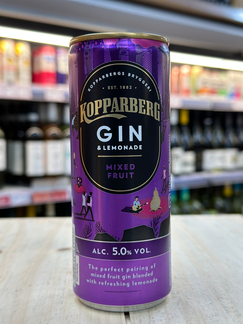 Kopparberg Mixed Fruit Gin & Lemonade Pre Mixed Can 250ml