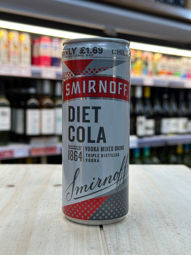 Smirnoff Diet Cola Pre Mixed Can 250ml