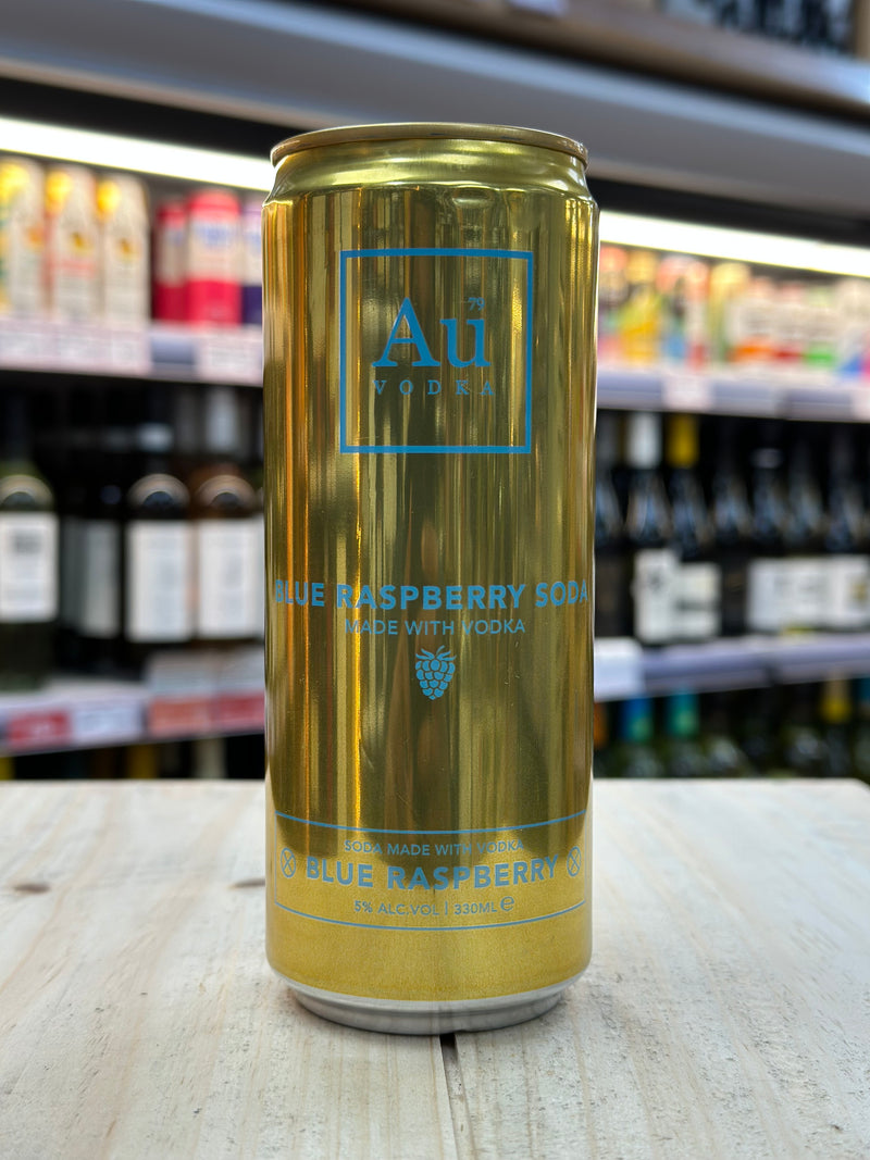 Au Vodka Blue Raspberry Soda Pre Mixed Can 330ml