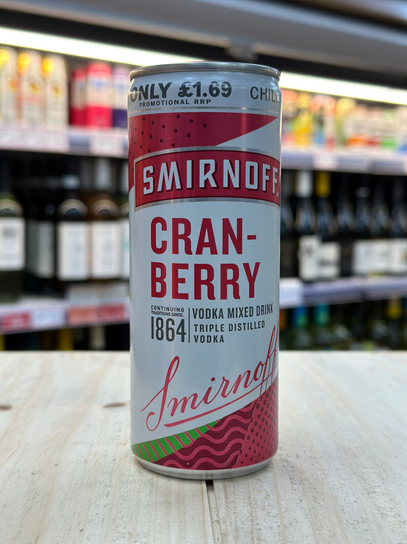 Smirnoff Cranberry Pre Mixed Can 250ml