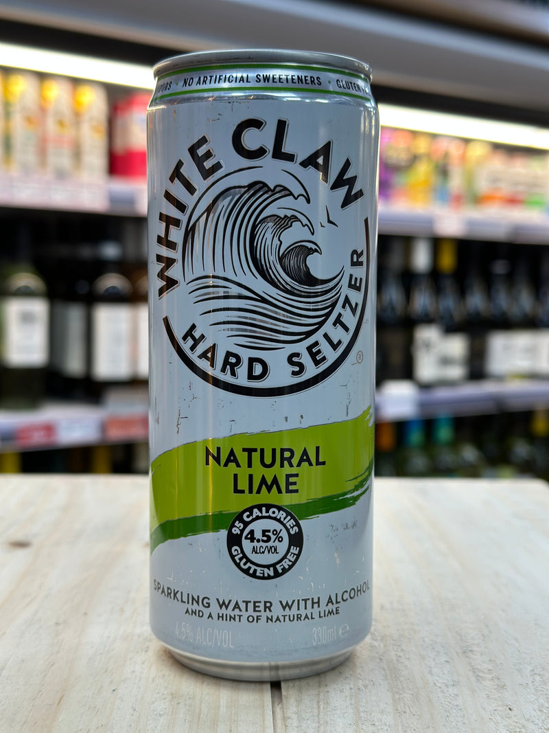 White Claw Hard Seltzer Natural Lime Pre Mixed Can 330ml